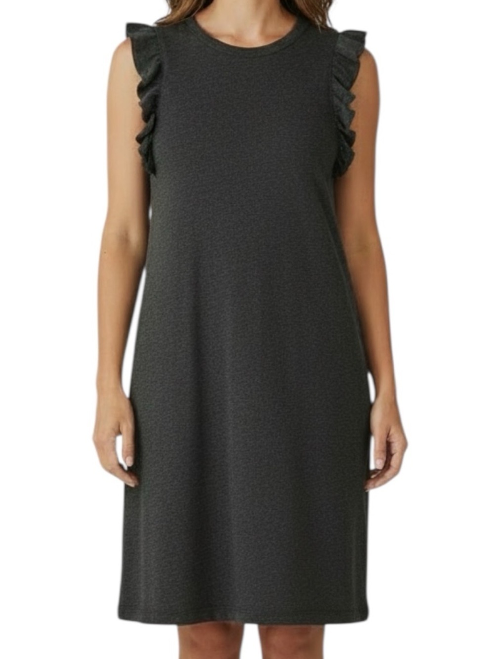 NWT CHASER Sleeveless Ruffle Racer Tank Jersey Dress Size Small